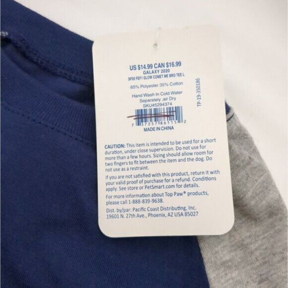 Galaxy Glow-in-the-dark Comet Me Bro Dog Tee Large Top Paw - Picture 5 of 8